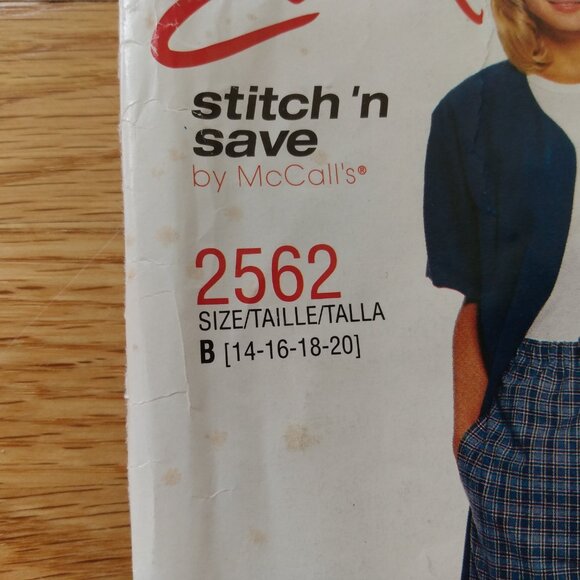 Vintage Plus Size 14-20 Sewing Pattern Shirt/Jacket Shorts Pants UNCUT 2562 - Picture 2 of 10